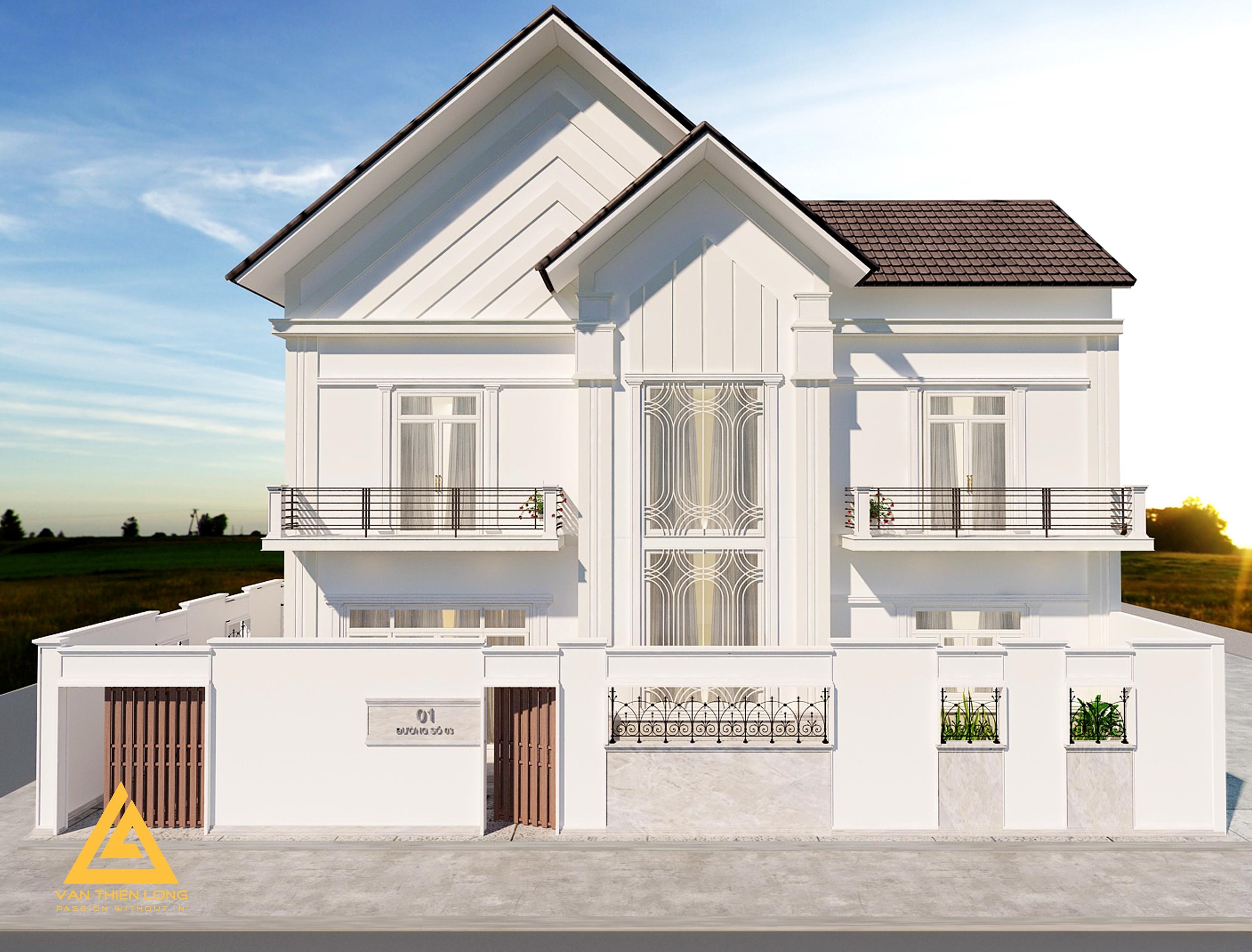 Biệt thự phong cách bán cổ điển